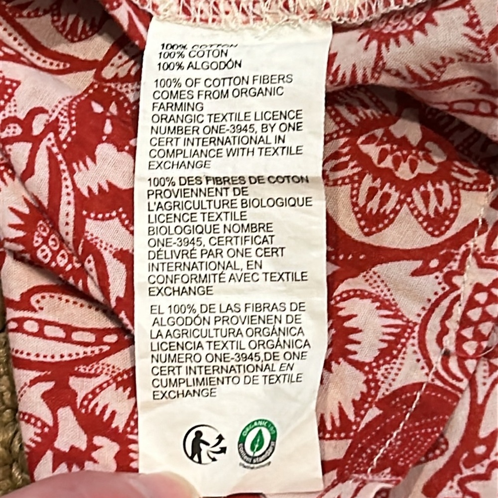 Derek Lam Red Vintage Floral Sleeveless Top Ruffle Button Neckline size 6 Boho - Picture 7 of 15